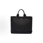 PRADA enamel metal triangular logo magnetic clasp Tote bag, Tote bag, shopping bag, single-shoulder crossbody handbag, regular men\'s black style